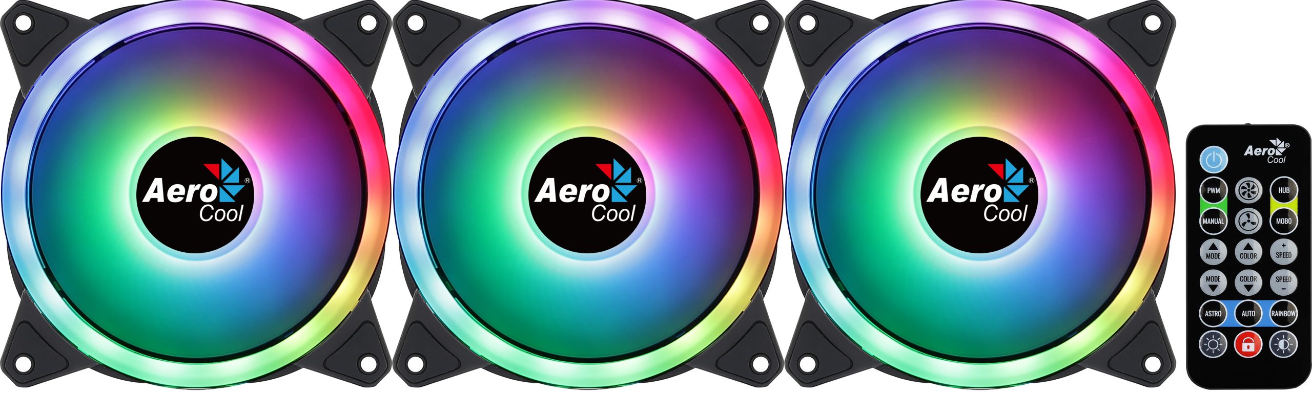 Aerocool DUO12PRO Kit 3xFan 12cm ARGB LED Dual Ring Antivibration 6 Pins Black Aerocool DUO12PRO Kit 3xFan 12cm ARGB LED Dual Ring Antivibration 6